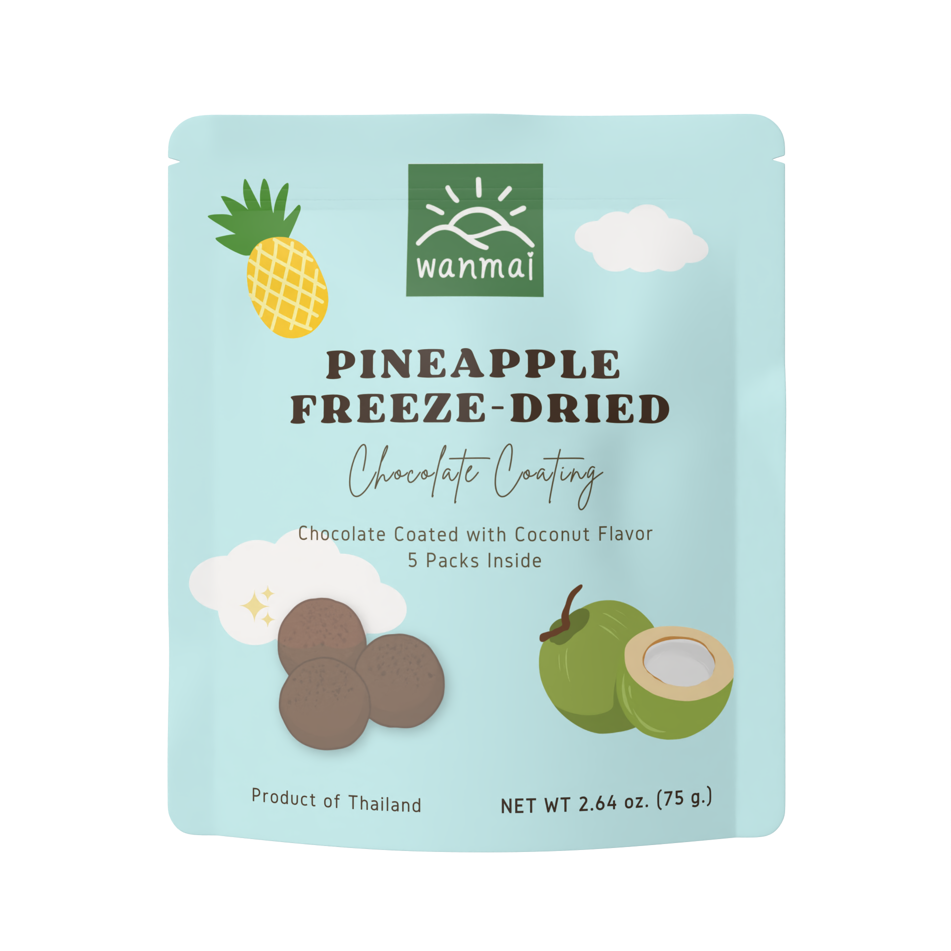 Pineapple Freeze-Dried with Chocolate Coating – Coconut Flavor